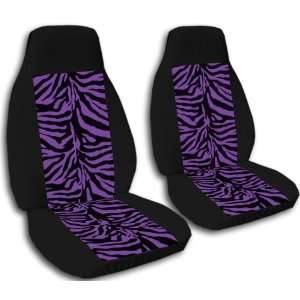 2 Black and Purple Zebra seat covers for a 1994 to 1997 