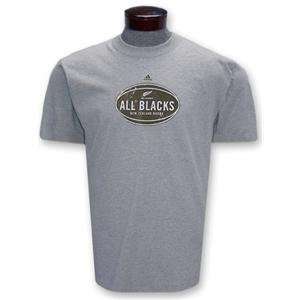  All Blacks Classic Ball Rugby T Shirt (Gray) Sports 