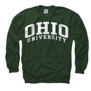  Ohio Bobcats Dark Green Arch Crewneck Sweatshirt: Sports 
