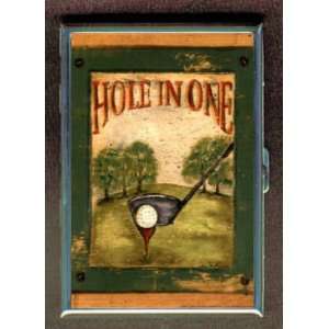  GOLF HOLE IN ONE ANTIQUE RETRO ID CIGARETTE CASE WALLET 