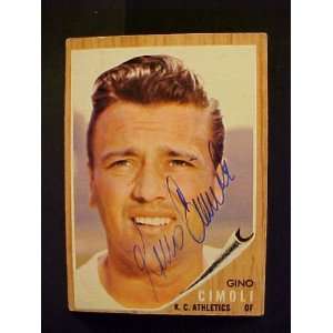 Gino Cimoli Kansas City Athletics #402 1962 Topps Autographed Baseball 