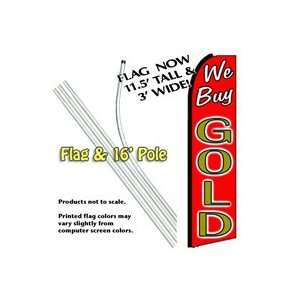  We Buy Gold Feather Banner Flag Kit (Flag & Pole): Patio 