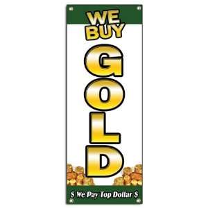 WE BUY GOLD VERTICAL 1 BANNER SIGN buying cash for 