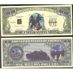  US Army MILLION DOLLAR Novelty Bill Collectible 