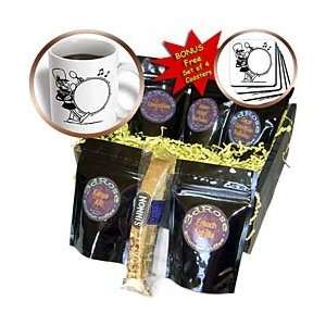 Florene Music   Black n White Drummer With Drum   Coffee Gift Baskets 