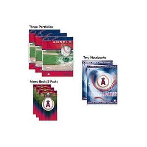 LOS ANGELES ANAHEIM ANGELS Logo School Combo 8 Pack   (3) Two Pocket 