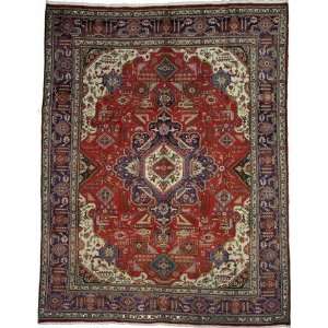   10 x 128 Red Persian Hand Knotted Wool Tabriz Rug: Furniture & Decor