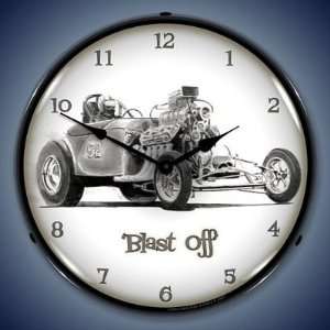  Blast Off Hot Rod Lighted Wall Clock: Home & Kitchen