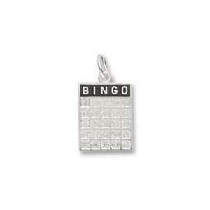  1221 Bingo Card Charm   Sterling Silver: Jewelry