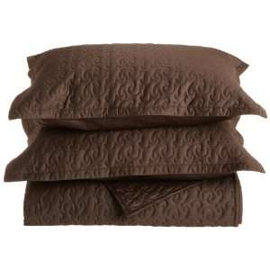 Tuscany Fine Italian Linens Egyptian Cotton Quilted Coverlet Set 