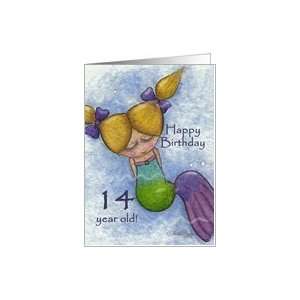  Happy Birthday 14 year old Mermaid Card: Toys & Games