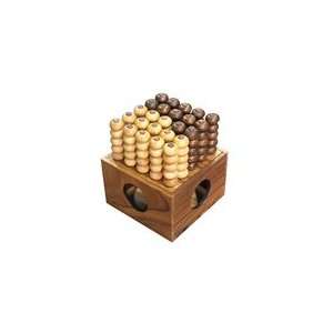  Handmade Wooden 3D Connect Four Game Puzzle: Toys & Games