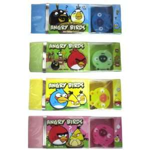  Angry Birds Small Block Erasers, a Set of 4 Pieces with 