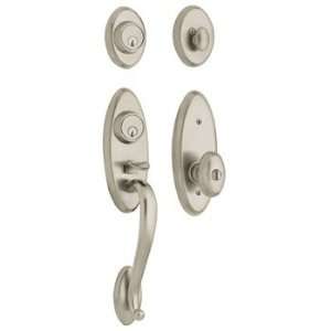   Satin Nickel Single Cylinder Landon 2 Point Handleset with Egg Knob