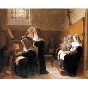  12X16 inch Vibert Jean Georges The Convent Choir Canvas 