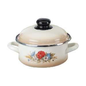 ELO 19124 Cornflower 4 1/4 Quart Sauce Pot with Lid, Beige  