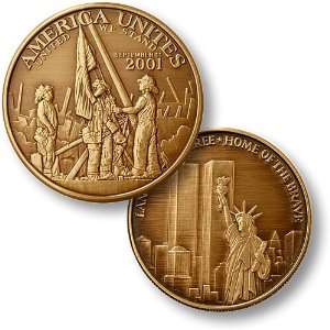  America Unites   Twin Towers Bronze Antique: Everything 