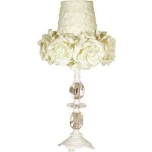    small white sophia lamp floral white shade