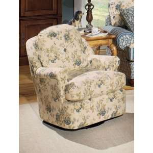  Carolines Cottage Country Floral Blue Swivel Chair