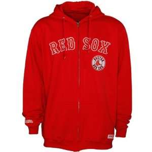  Stitches Boston Red Sox Red Team Applique Full Zip Hoodie 