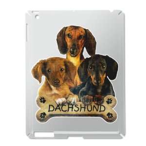iPad 2 Case Silver of Dachshund Trio with Bone Name Plate