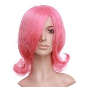  Pink Short Length Anime Cosplay Wig Costume: Toys & Games