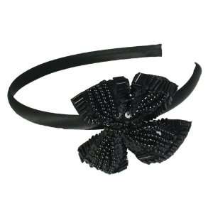  Smoothies Sequins Beaded Bow Headband Black 01607 Beauty