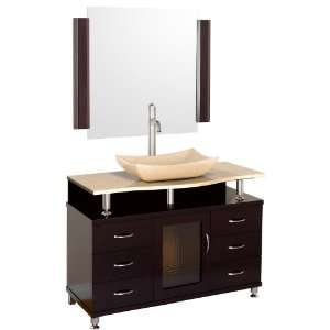 Accara 42 Bathroom Vanity with Drawers   Espresso w/ Ivory Marble 