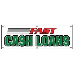  72 FAST CASH LOANS BANNER SIGN pawn shop signs loan signs 