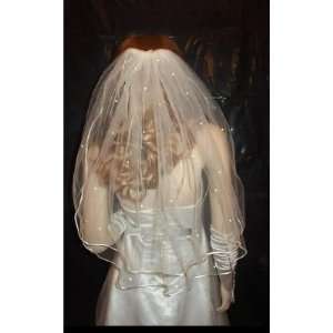  2 Tier Shoulder Rhinestones Crystal Wedding Bridal Veil 