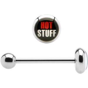  Stainless Steel Hot Stuff Barbell Tongue Ring: Jewelry