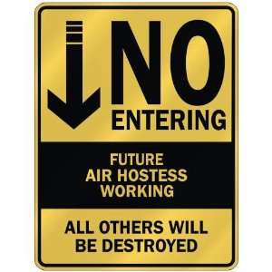   NO ENTERING FUTURE AIR HOSTESS WORKING  PARKING SIGN 