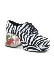 Inch Mens Shoes Platform Filled Heel Fish Retro Disco Zebra 