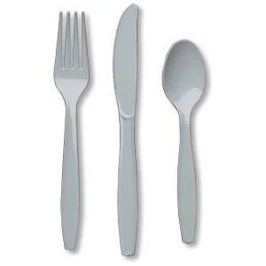  Heavy Duty Plastic Forks, Silver: Health & Personal Care