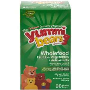  Hero Yummi Bears Whole Food Gummies, Fruit Flavor , 90 ct 