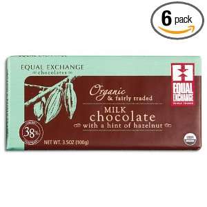 Equal Exchange Organic Milk Chocolate, 3.5 Ounce (Pack of 6):  