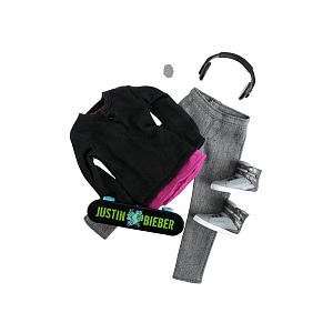  Justin BIEBER Fashion Pack  Black Hoodie/Skateboard 