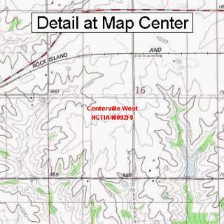  USGS Topographic Quadrangle Map   Centerville West, Iowa 