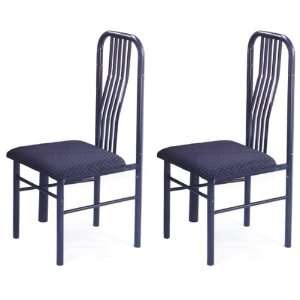  Welded Dining Chair with Cushion in Black (2 Pieces): Home 