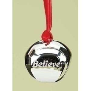  Believe Silver Jingle Bell Christmas Ornament 2