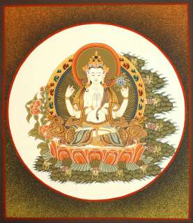 404.Chenrezig Mandala Thangka Painting 16 H NEPAL  