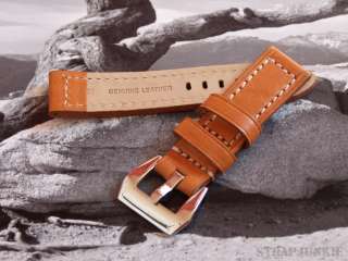 Padded and Stitched Leather Aviator Watch Strap   22mm   for BREITLING 