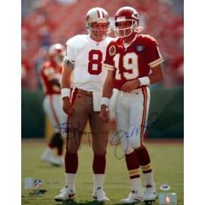  Steve Young & Joe Montana Autographed SF 49ers & KC Chiefs 