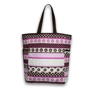  Thro 3987 Delia Stripe Printed Canvas Kids Tote with Side 