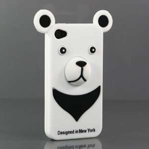 : White 3D Bear Design Silicon Case / Cover / Skin / Shell for Apple 
