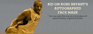 Original and Worn Lakers Kobe Bryant Signed Clear Face Mask from 2012 