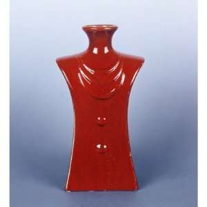  Medium Ceramic Vase in Red [Set of 4]: Patio, Lawn 