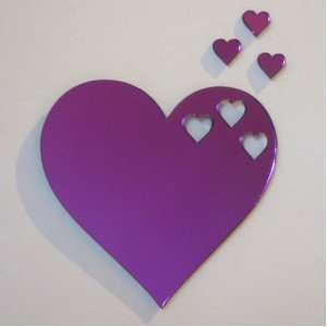   Out of Heart Mirror 40cm X 35cm with 3 Baby Hearts