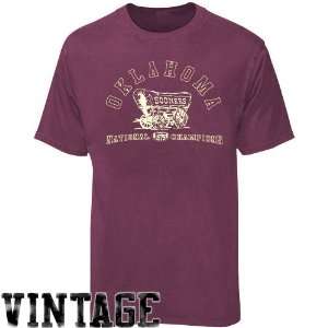   Sooners Crimson Vintage College Heathered T shirt
