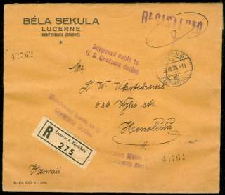 SWITZERLAND : 1931 Registered cover to Hawaii  